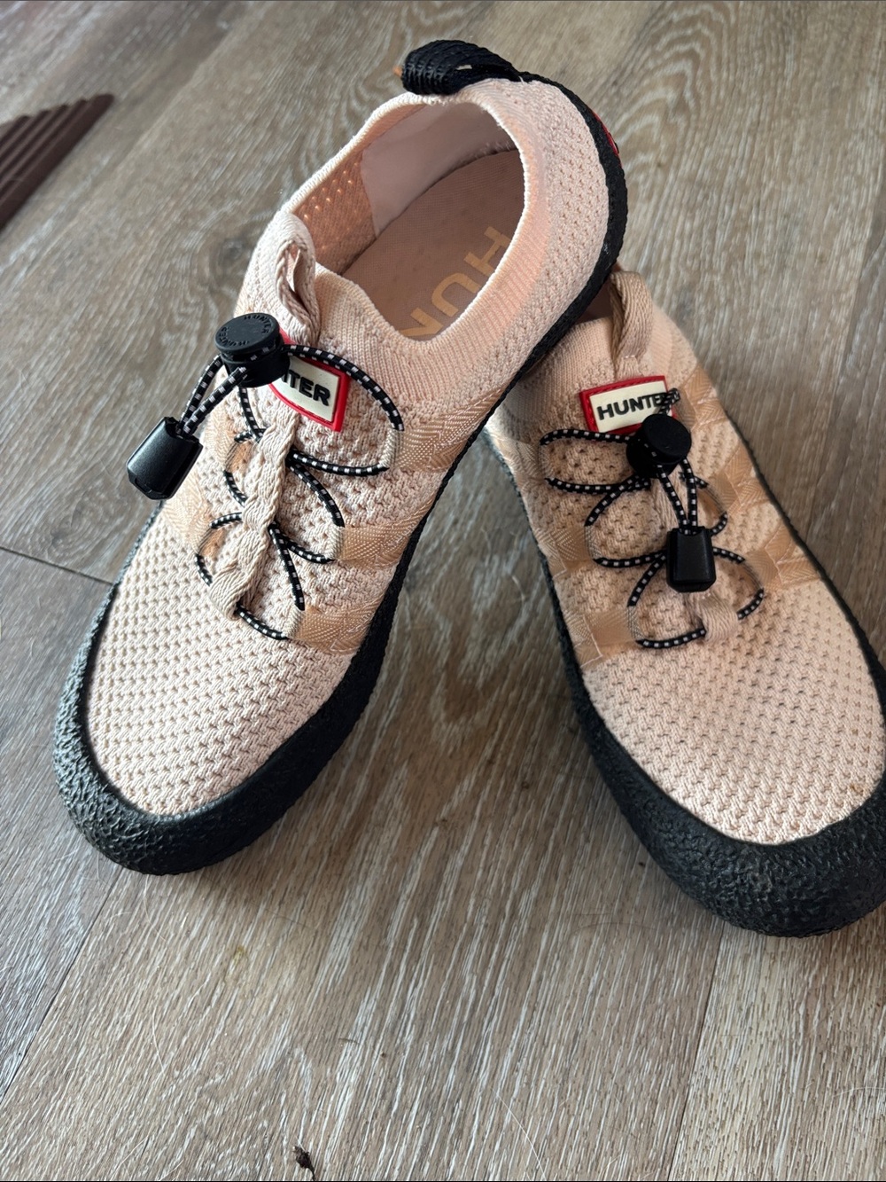 Peach colored hunter water shoes size 7